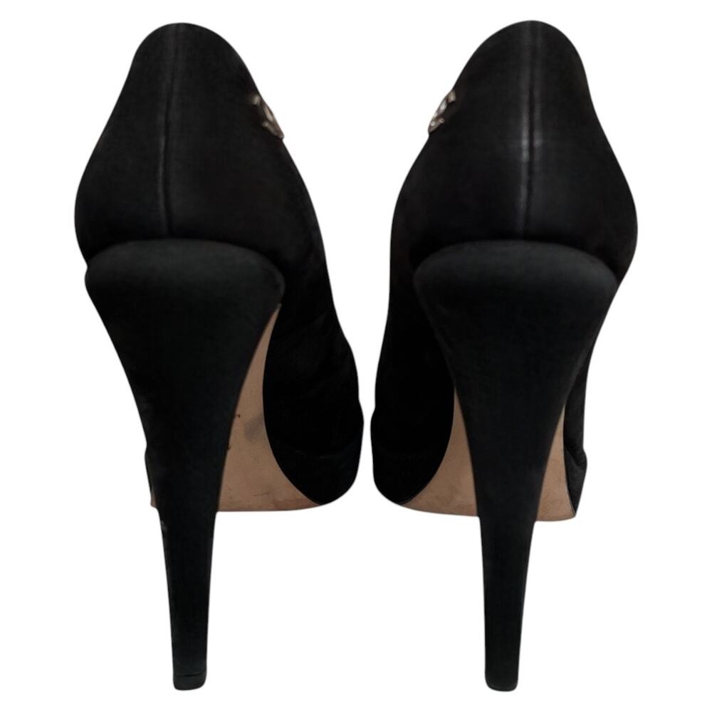 EUC AUTH CHANEL Black HEELS SIZE 36/ US 5.5 - Picture 6 of 16